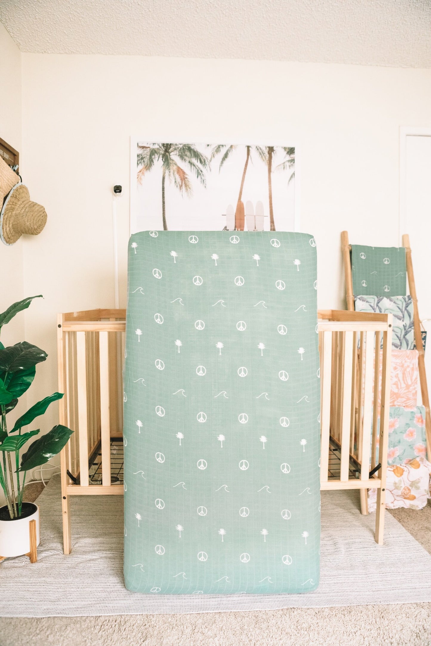 Peace Beach Crib Sheet
