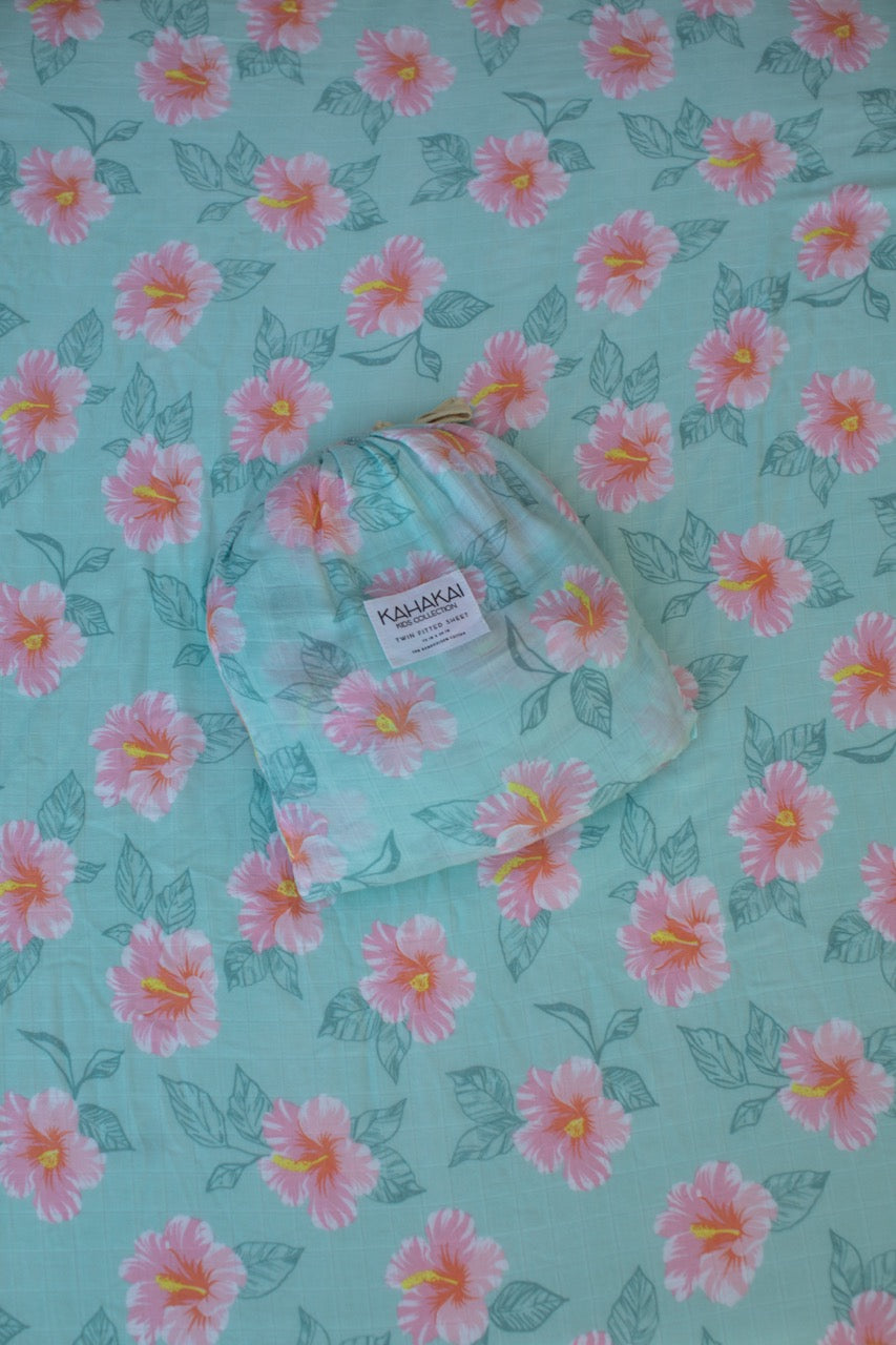 Aloha Floral Tiare Hawaii Collab Twin Fitted Sheet